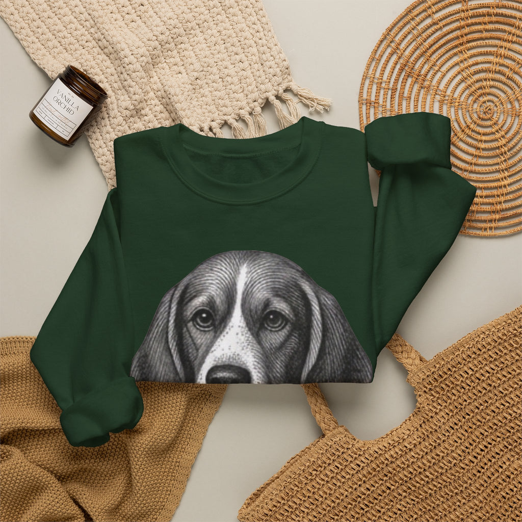 Beagle Holding Hat Crewneck Sweatshirt