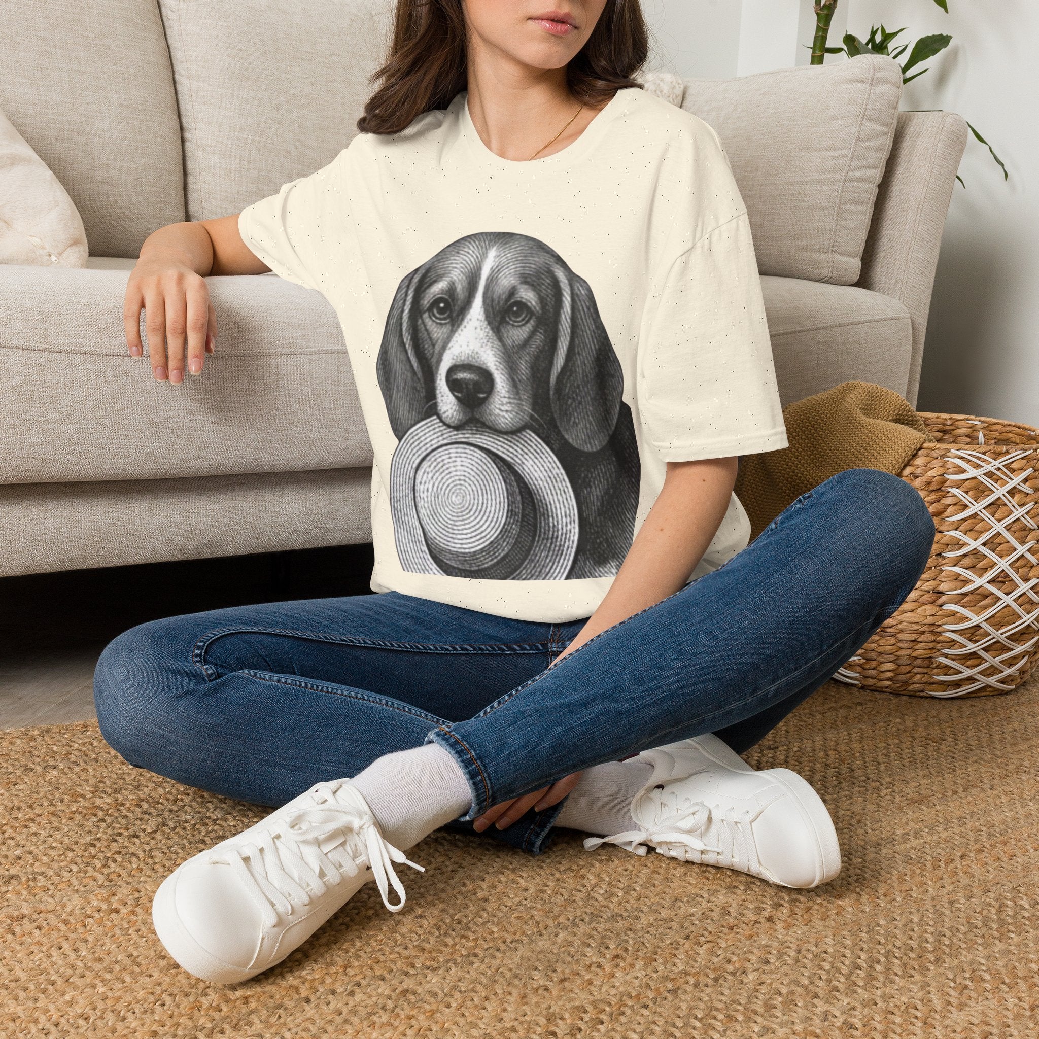 Beagle Portrait T-Shirt — Fergus the Hat Thief