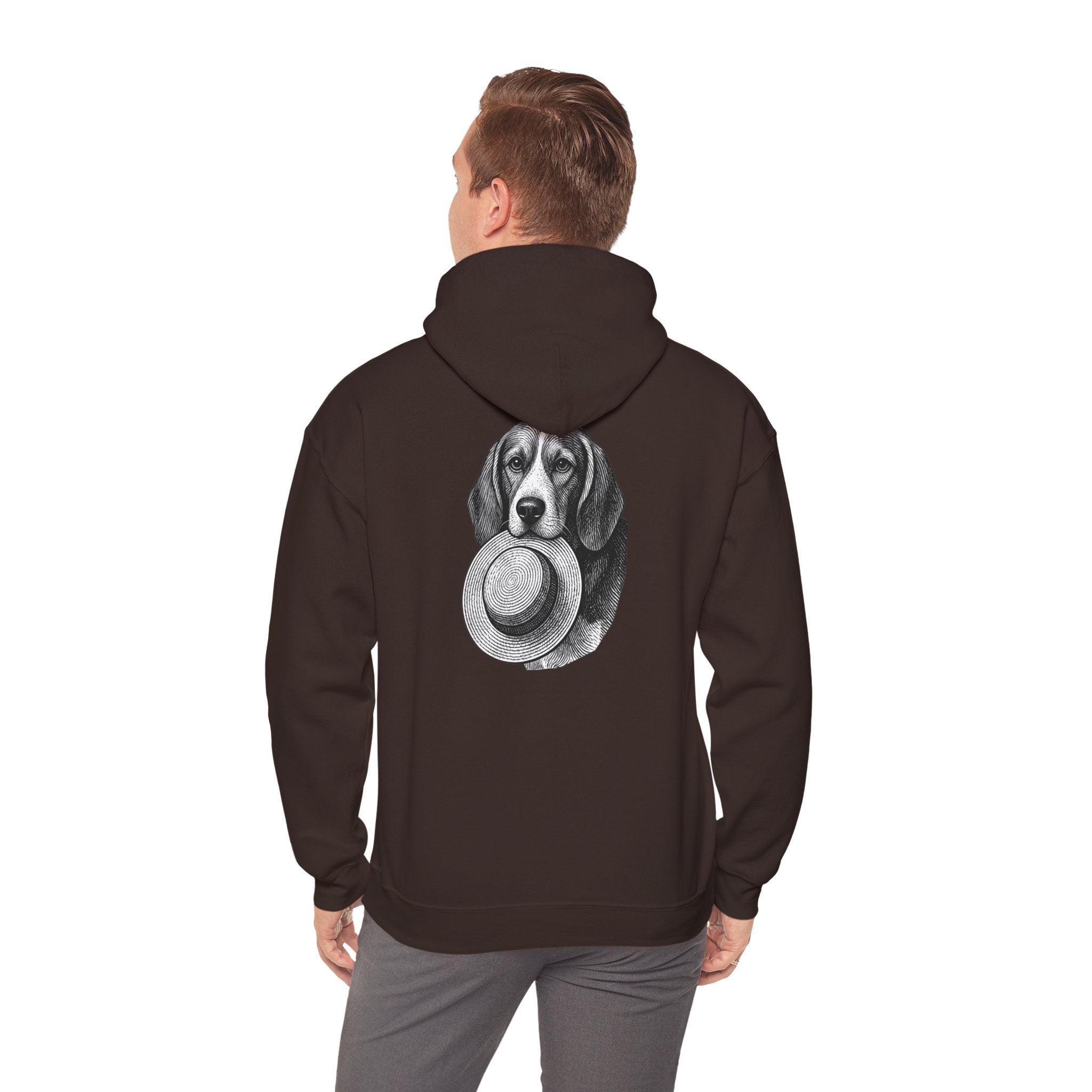 Beagle With Hat Hoodie — Cute Dog Graphic Pullover for Pet Lovers