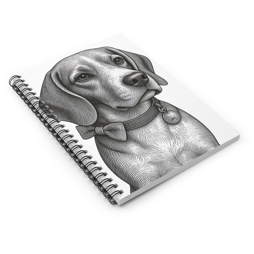 Beagle Portrait Spiral Notebook – Lined Journal for Dog Lovers- Barry the Distinguished  Bowtie Beagle