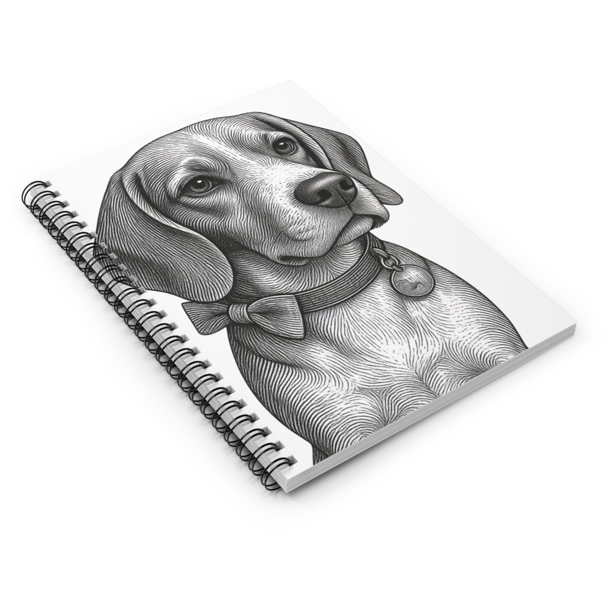 Beagle Portrait Spiral Notebook – Lined Journal for Dog Lovers- Barry the Distinguished  Bowtie Beagle