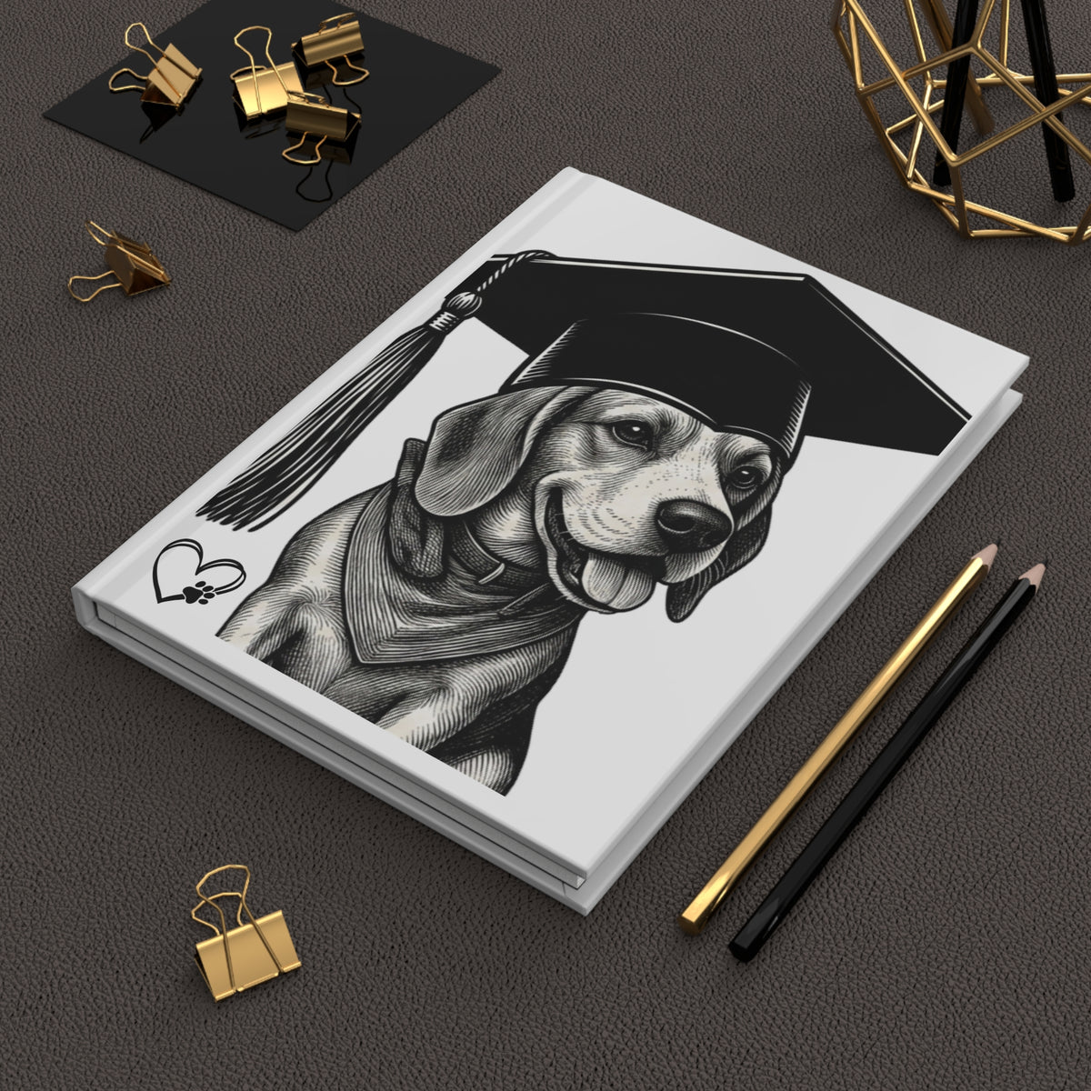 Beagle Graduation Journal — Lined Hardcover Notebook for Grad Gifts & Dog Lovers