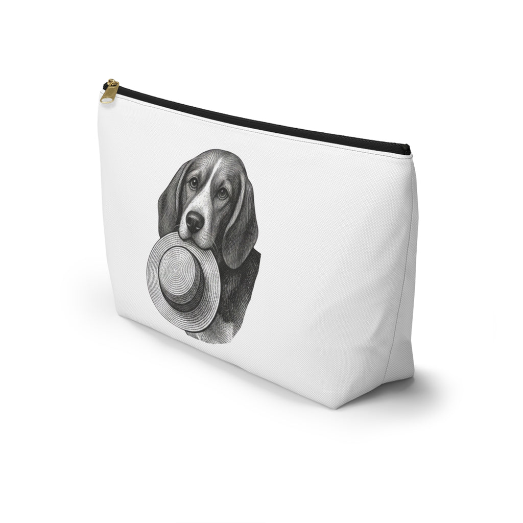 Beagle with Hat Accessory Pouch — Cosmetic & Travel Makeup Bag