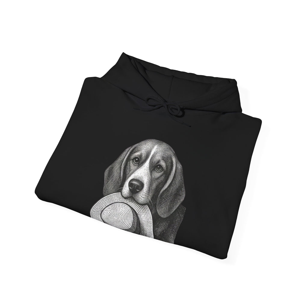 Beagle with Hat Hoodie – Cute Dog Illustration Pullover