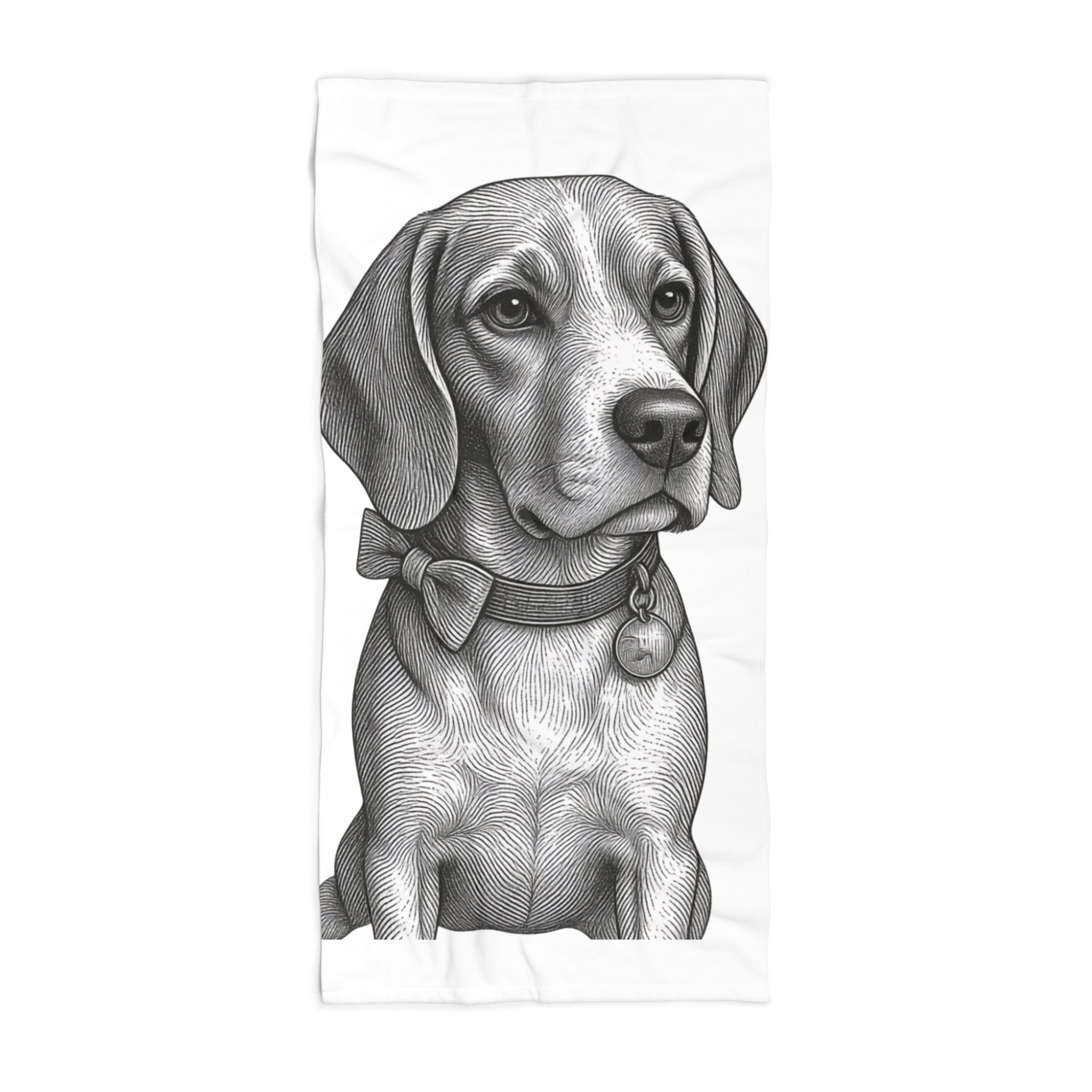 Beagle Portrait Beach Towel – Barry the Distinguished Bowtie Beagle