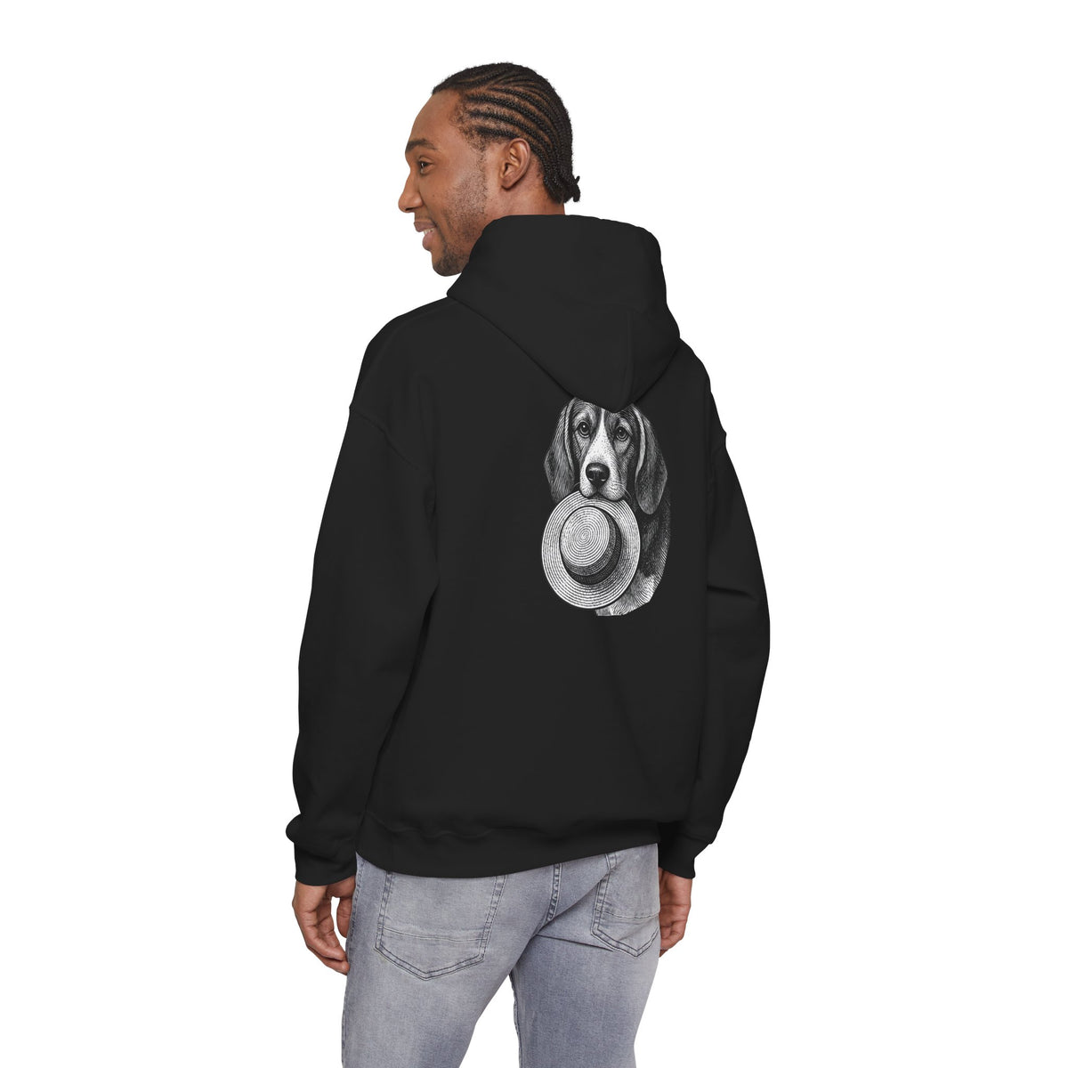 Beagle With Hat Hoodie — Cute Dog Graphic Pullover for Pet Lovers