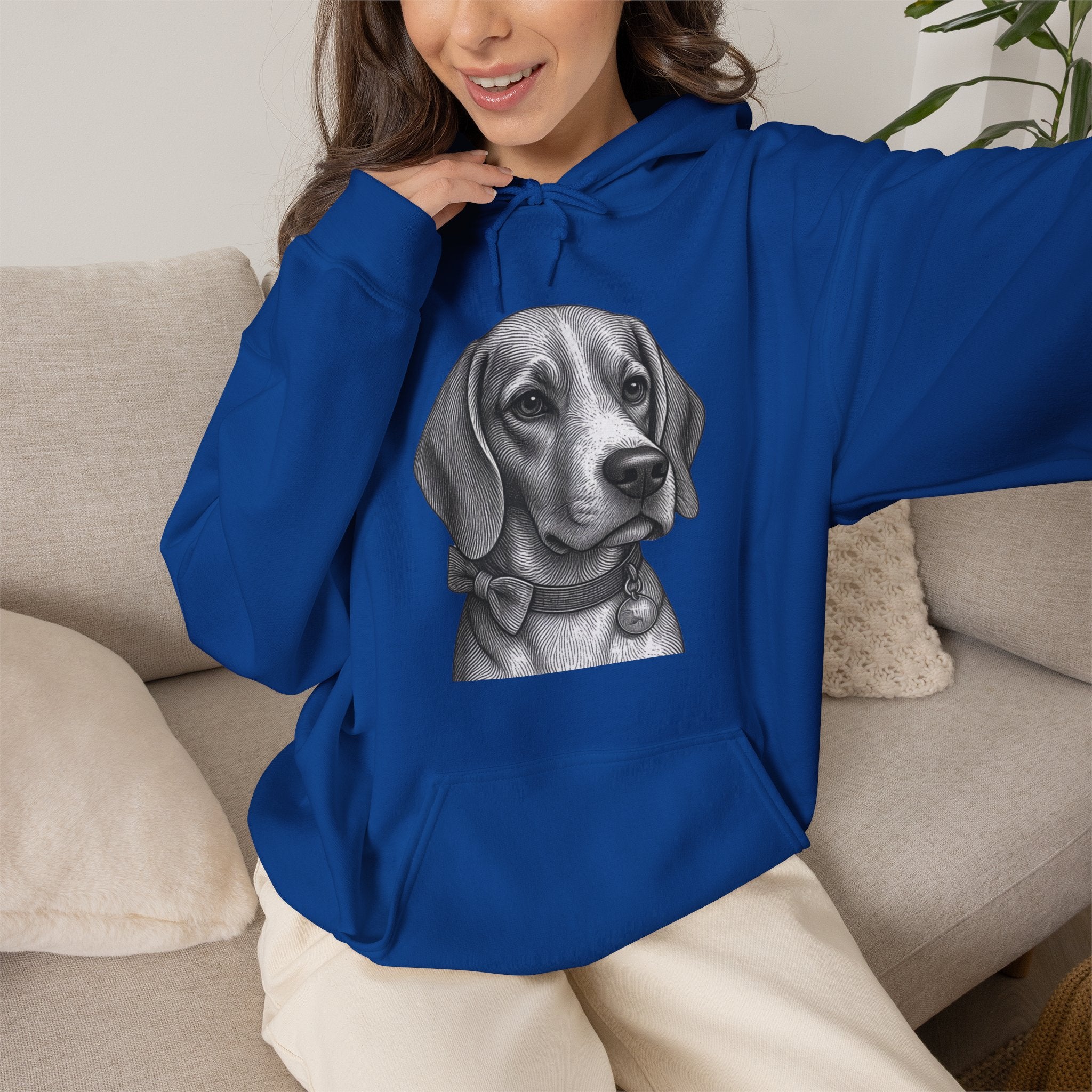 Beagle Portrait Hoodie — Barry the Distinguished Bowtie Beagle