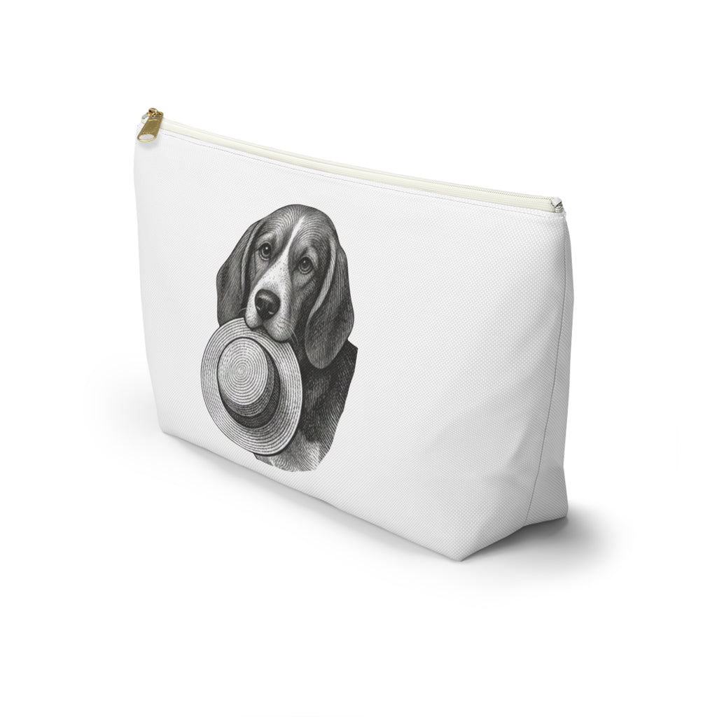Beagle with Hat Accessory Pouch — Cosmetic & Travel Makeup Bag