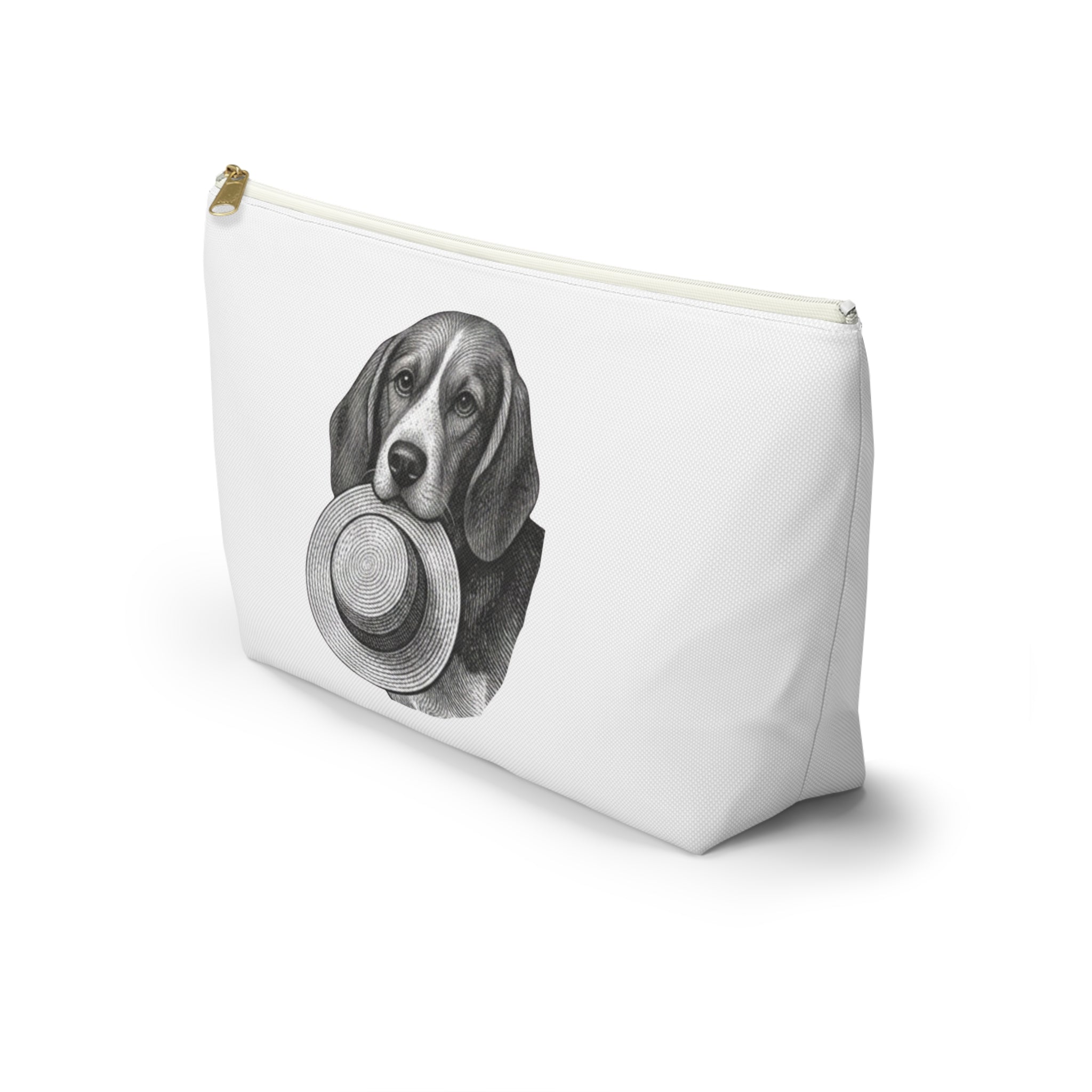 Beagle with Hat Accessory Pouch — Cosmetic & Travel Makeup Bag