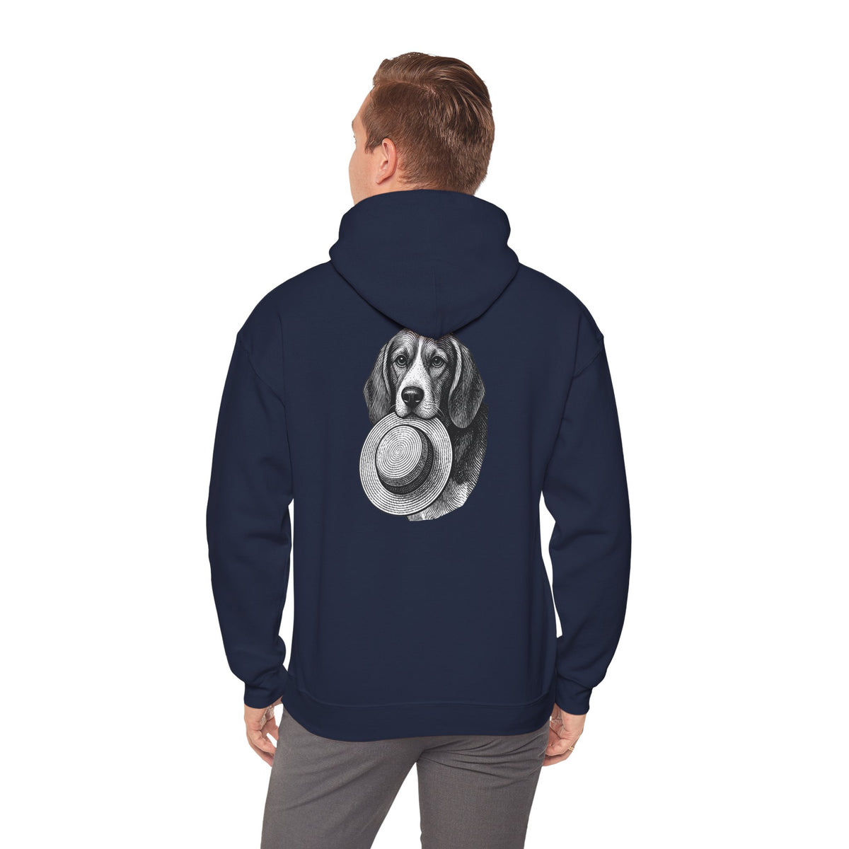Beagle With Hat Hoodie — Cute Dog Graphic Pullover for Pet Lovers