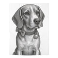 Beagle Swaddle Blanket — Monochrome Sketch Baby Wrap, Newborn Gift - Barry the Distinguished Bowtie Beagle
