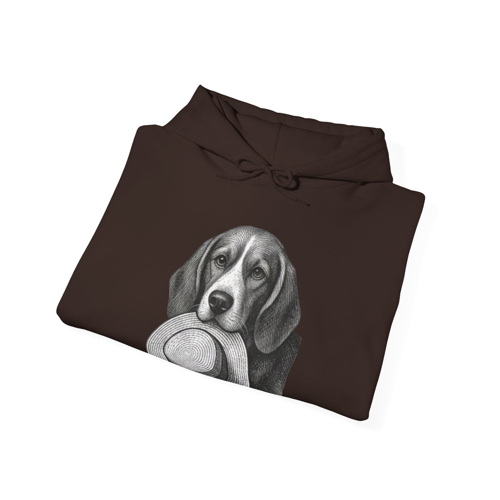 Beagle with Hat Hoodie – Cute Dog Illustration Pullover