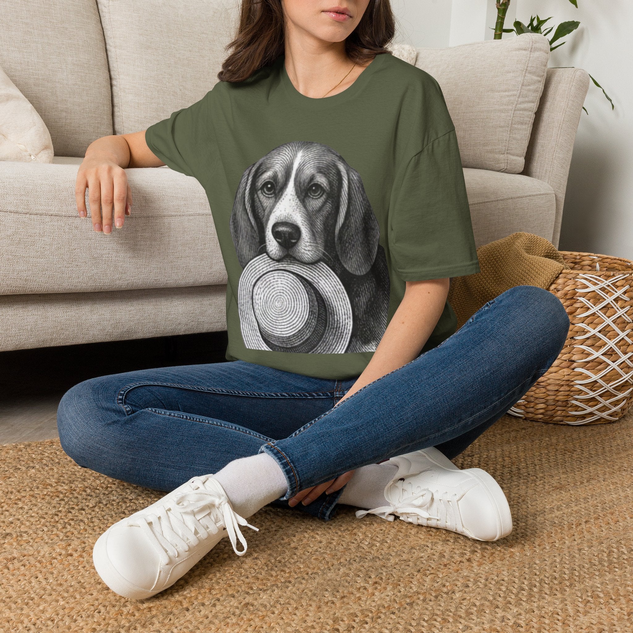 Beagle Portrait T-Shirt — Fergus the Hat Thief