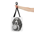 Beagle with Hat Tote Bag — Vintage Dog Illustration Canvas Tote