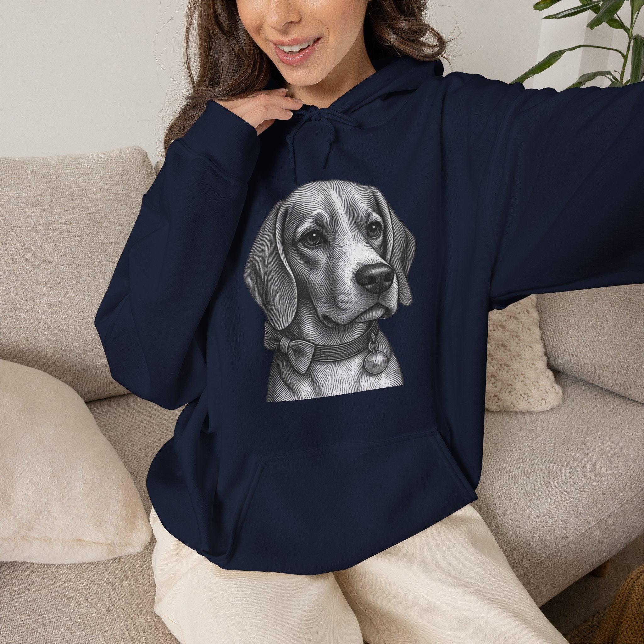 Beagle Portrait Hoodie — Barry the Distinguished Bowtie Beagle