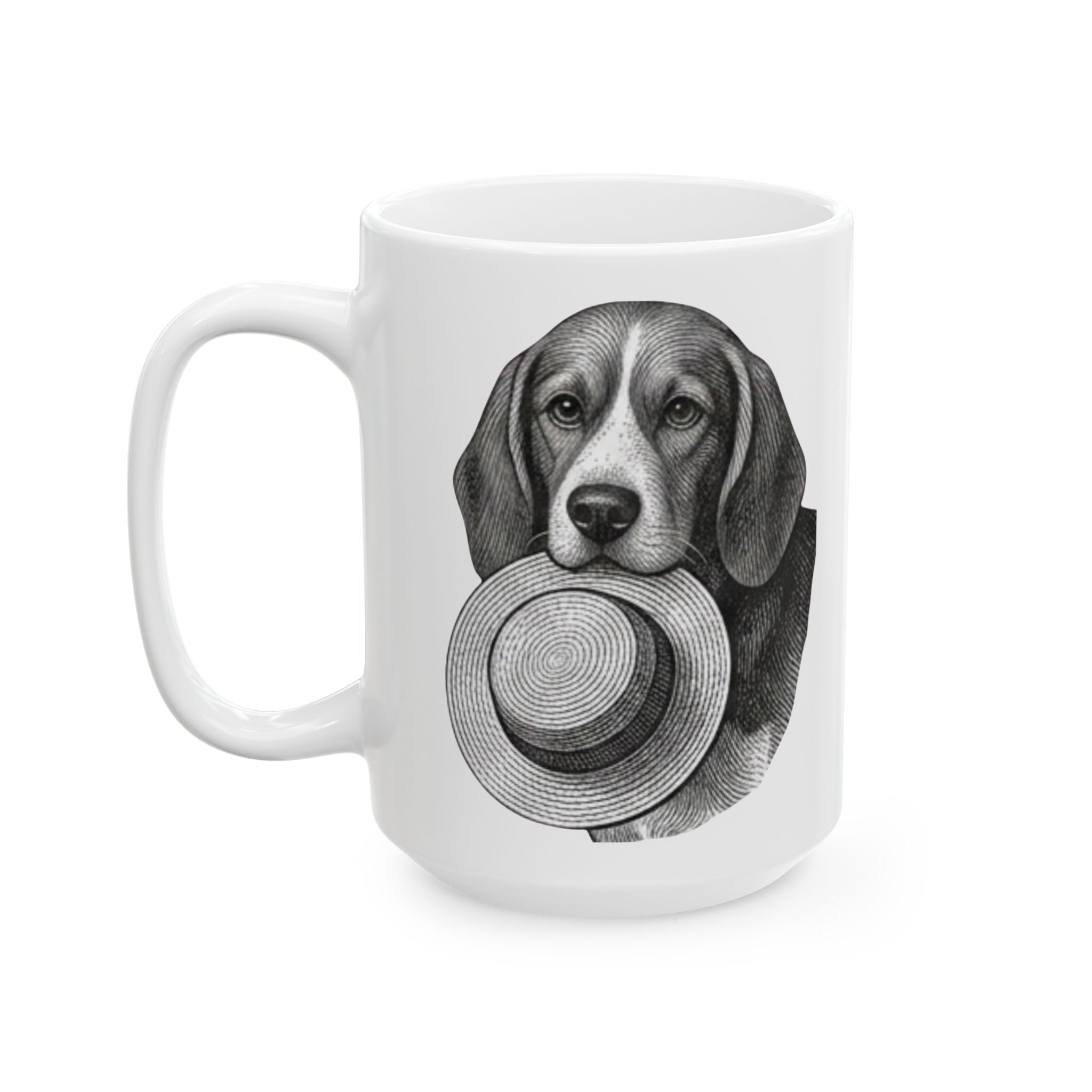 Beagle Ceramic Mug — Fergus the Hat Thief
