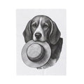 Beagle with Straw Hat Velveteen Plush Blanket — Cozy Dog Throw for Pet Lovers