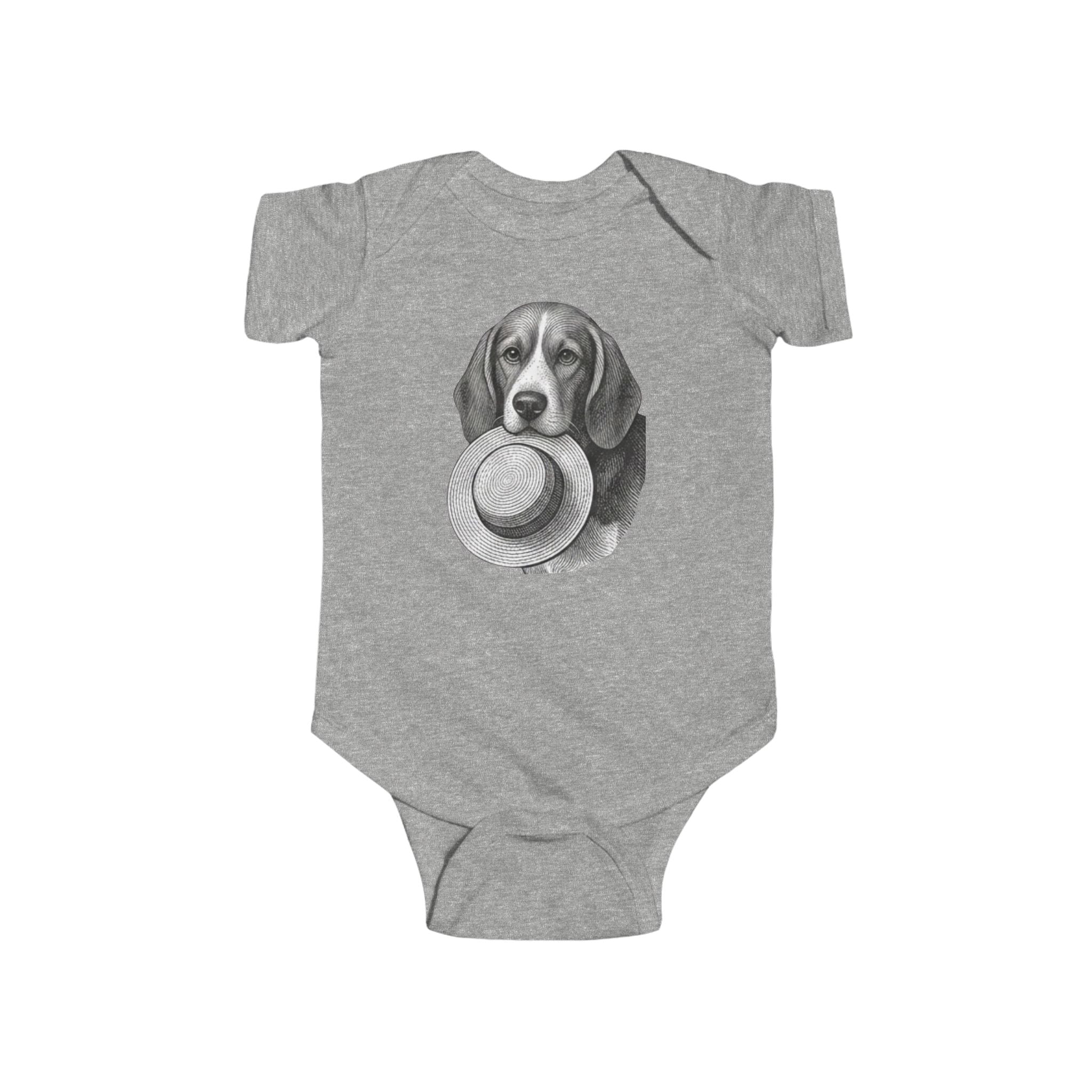 Baby Bodysuit — Vintage Beagle with Ball Graphic