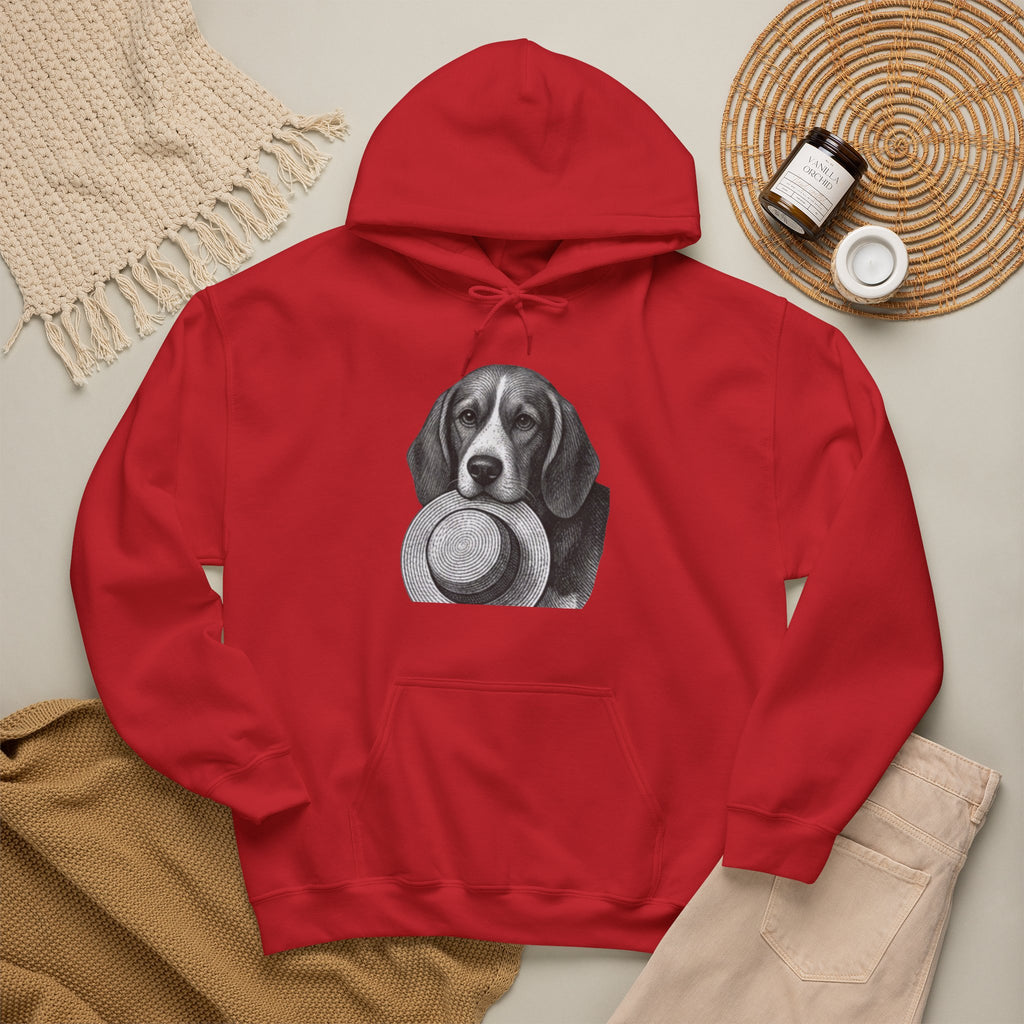 Beagle with Hat Hoodie – Cute Dog Illustration Pullover