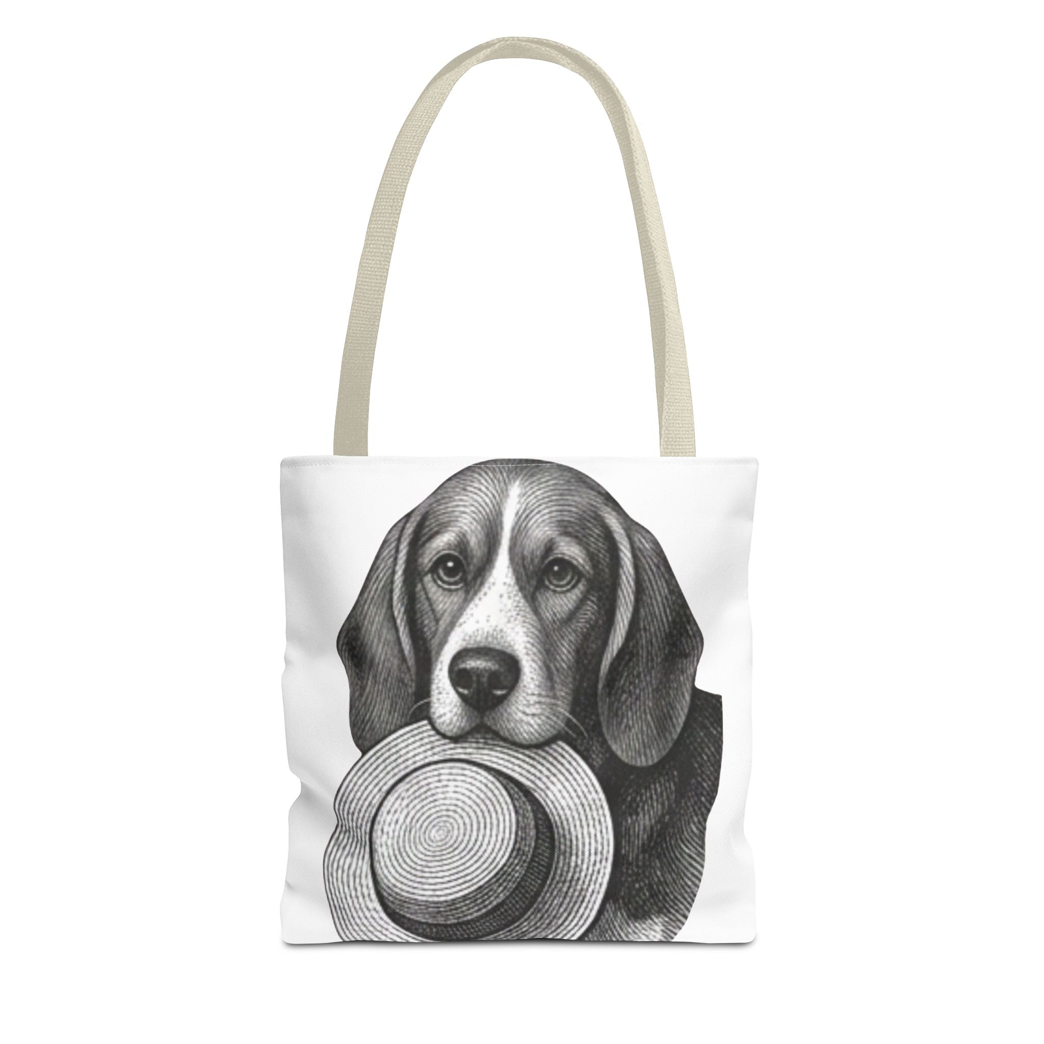 Beagle with Hat Tote Bag — Vintage Dog Illustration Canvas Tote