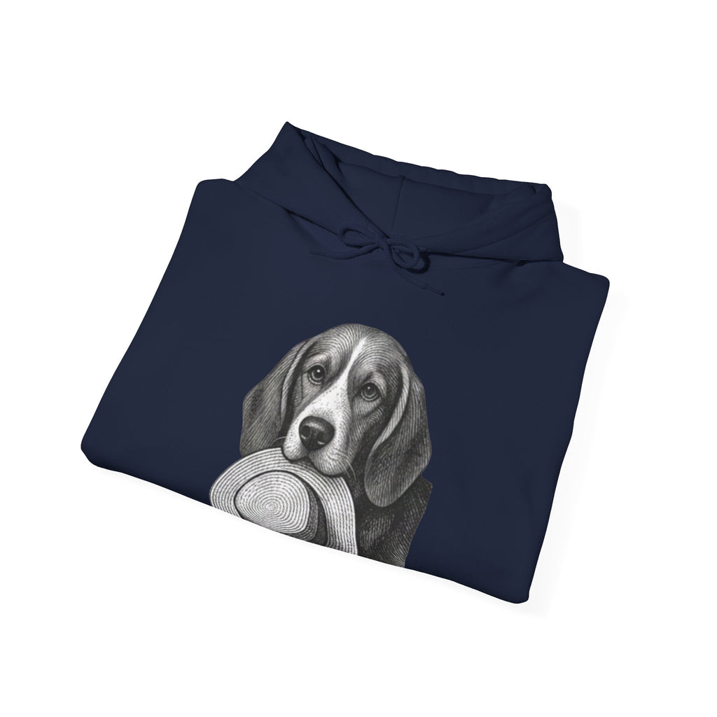 Beagle with Hat Hoodie – Cute Dog Illustration Pullover