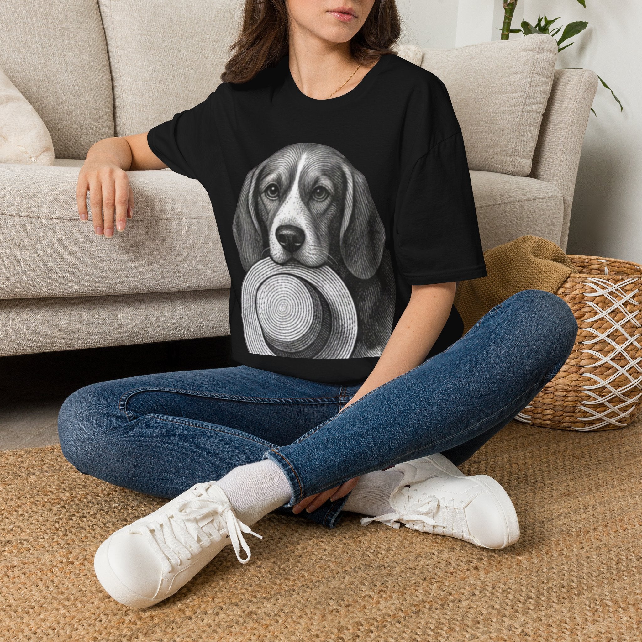 Beagle Portrait T-Shirt — Fergus the Hat Thief