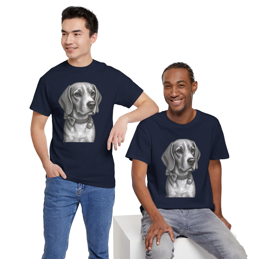 Beagle T Shirt, Bow Tie Beagle Shirt, Vintage Dog Lover Gift, Beagle Lover Gift, Black and White Beagle Portrait Tee