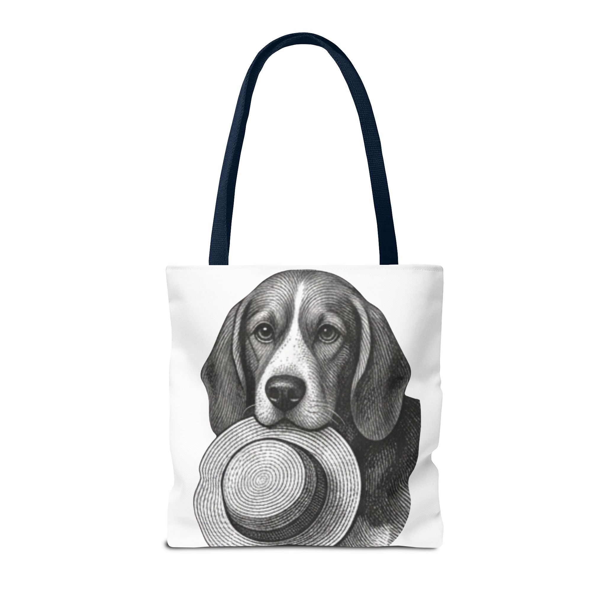 Beagle with Hat Tote Bag — Vintage Dog Illustration Canvas Tote