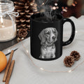 Black Beagle Portrait Mug — Realistic Beagle Illustration Coffee Cup (11oz & 15oz)