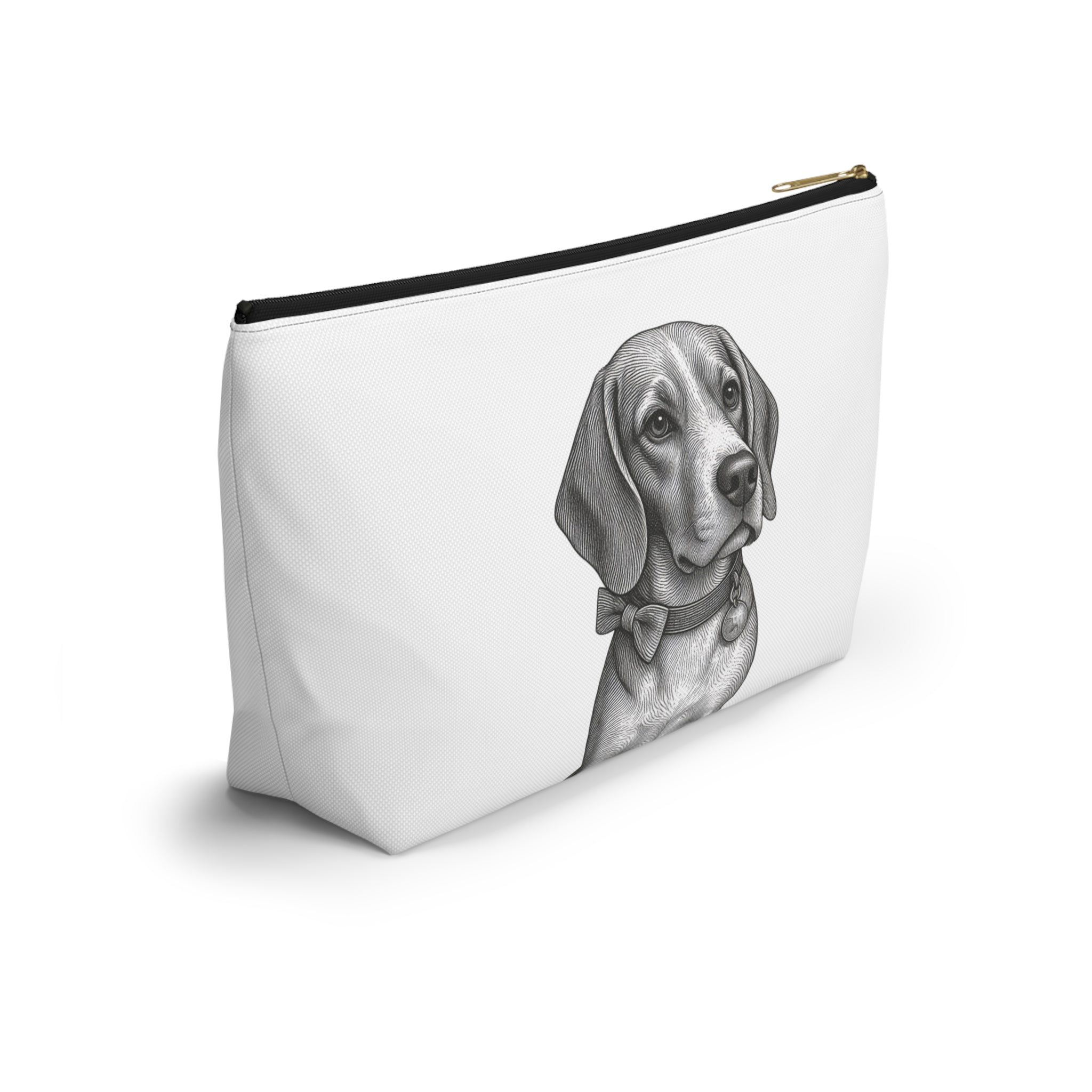 Accessory Pouch w T-bottom- Toiletry bag- Barry the Distinguished Bowtie Beagle
