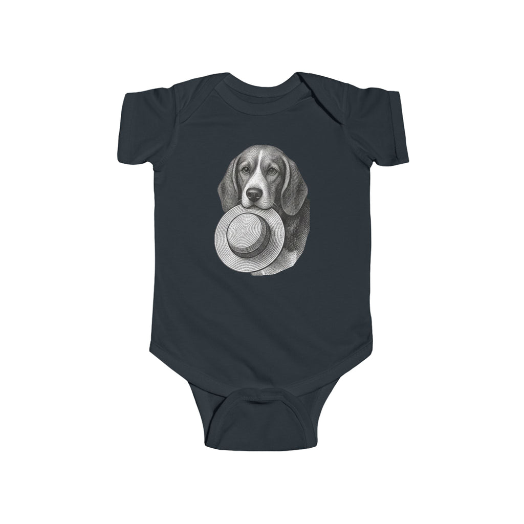 Beagle Baby Bodysuit — Fergus the Hat Thief