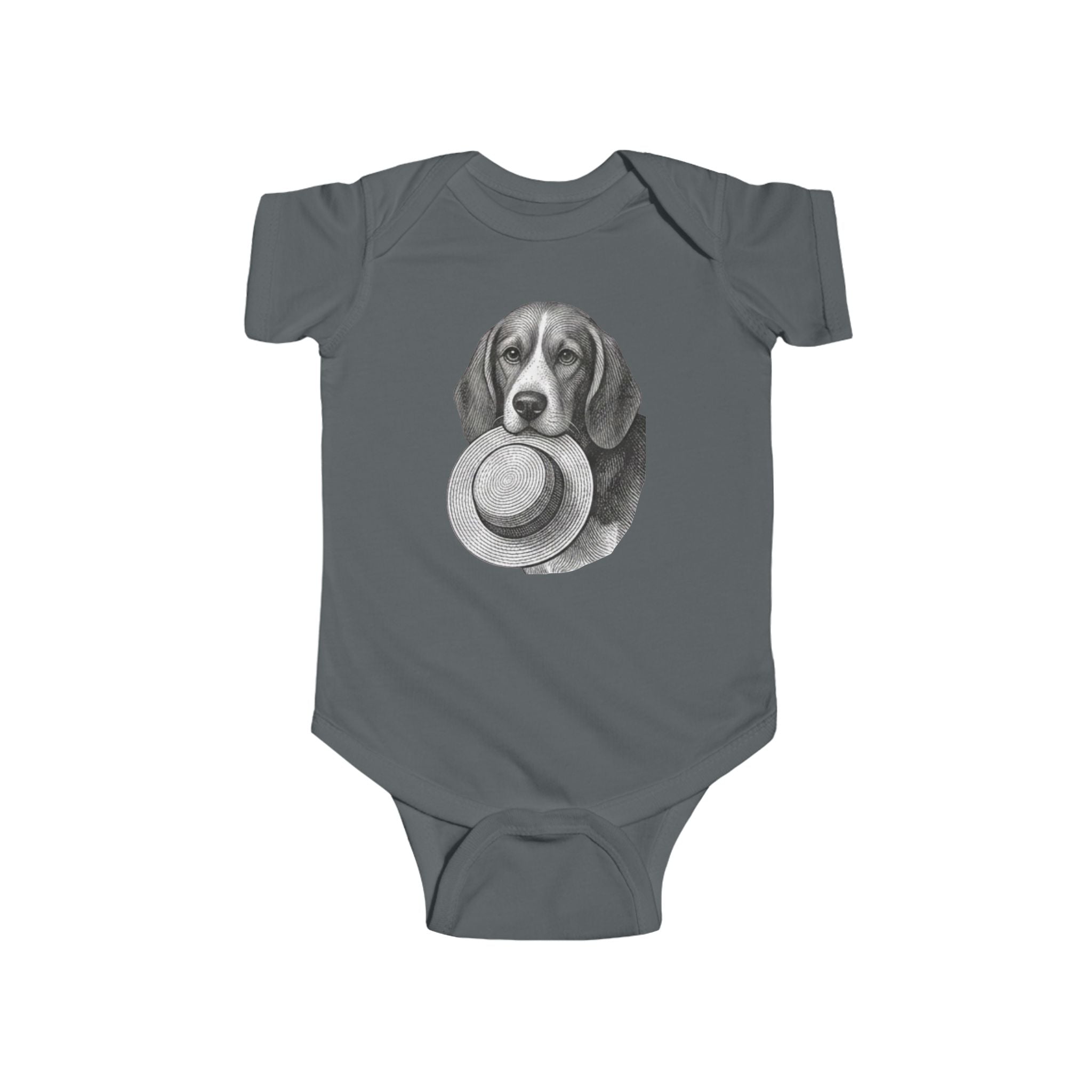 Beagle Baby Bodysuit — Fergus the Hat Thief