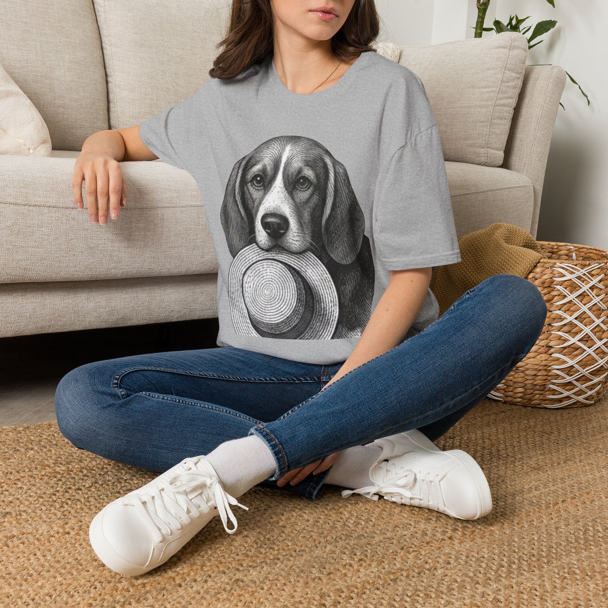 Beagle Portrait T-Shirt — Fergus the Hat Thief
