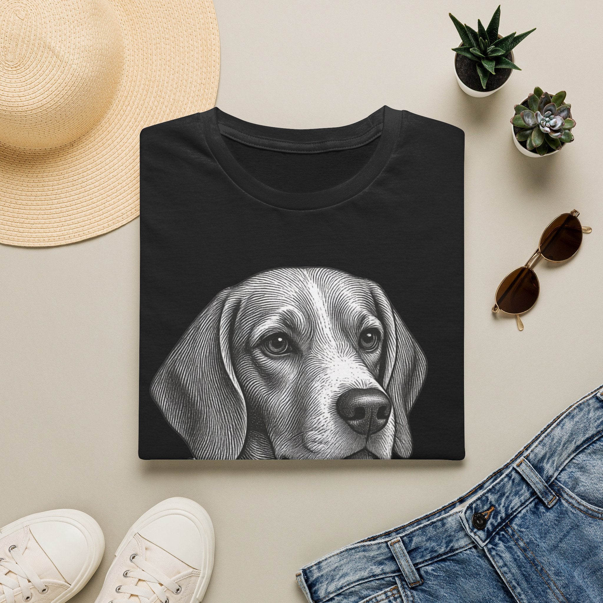 Beagle Portrait T-Shirt — Barry the Distinguished Bowtie Beagle