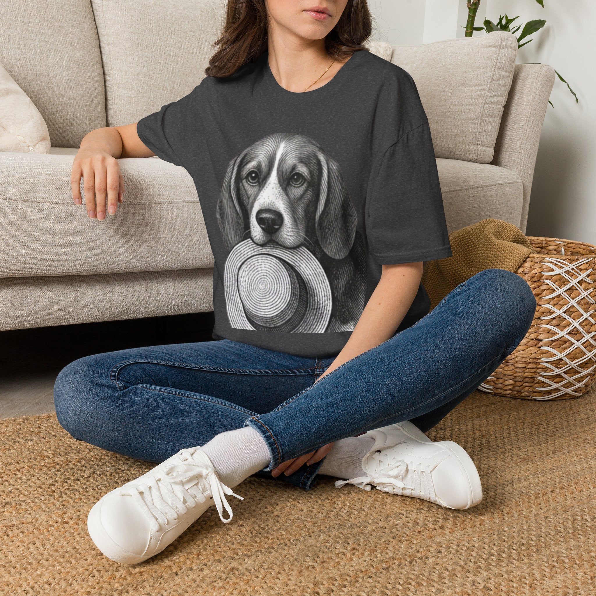 Beagle Portrait T-Shirt — Fergus the Hat Thief