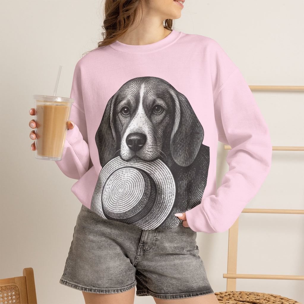 Beagle Holding Hat Crewneck Sweatshirt