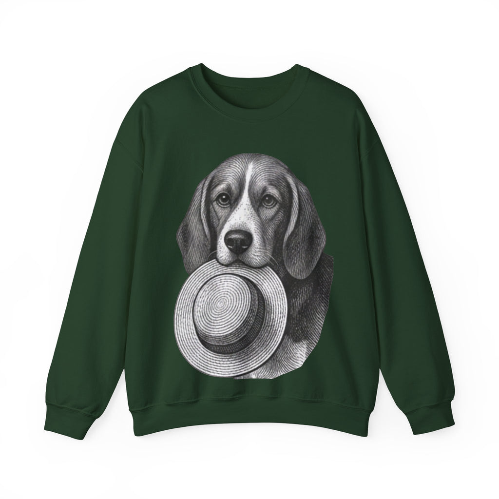 Beagle Holding Hat Crewneck Sweatshirt
