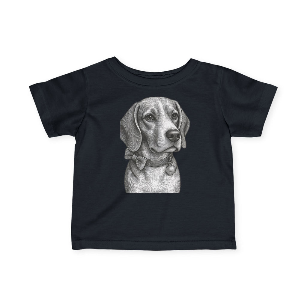 Infant Tee —  Beagle Portrait Baby T‑Shirt - Barry the Distinguished Bowtie Beagle