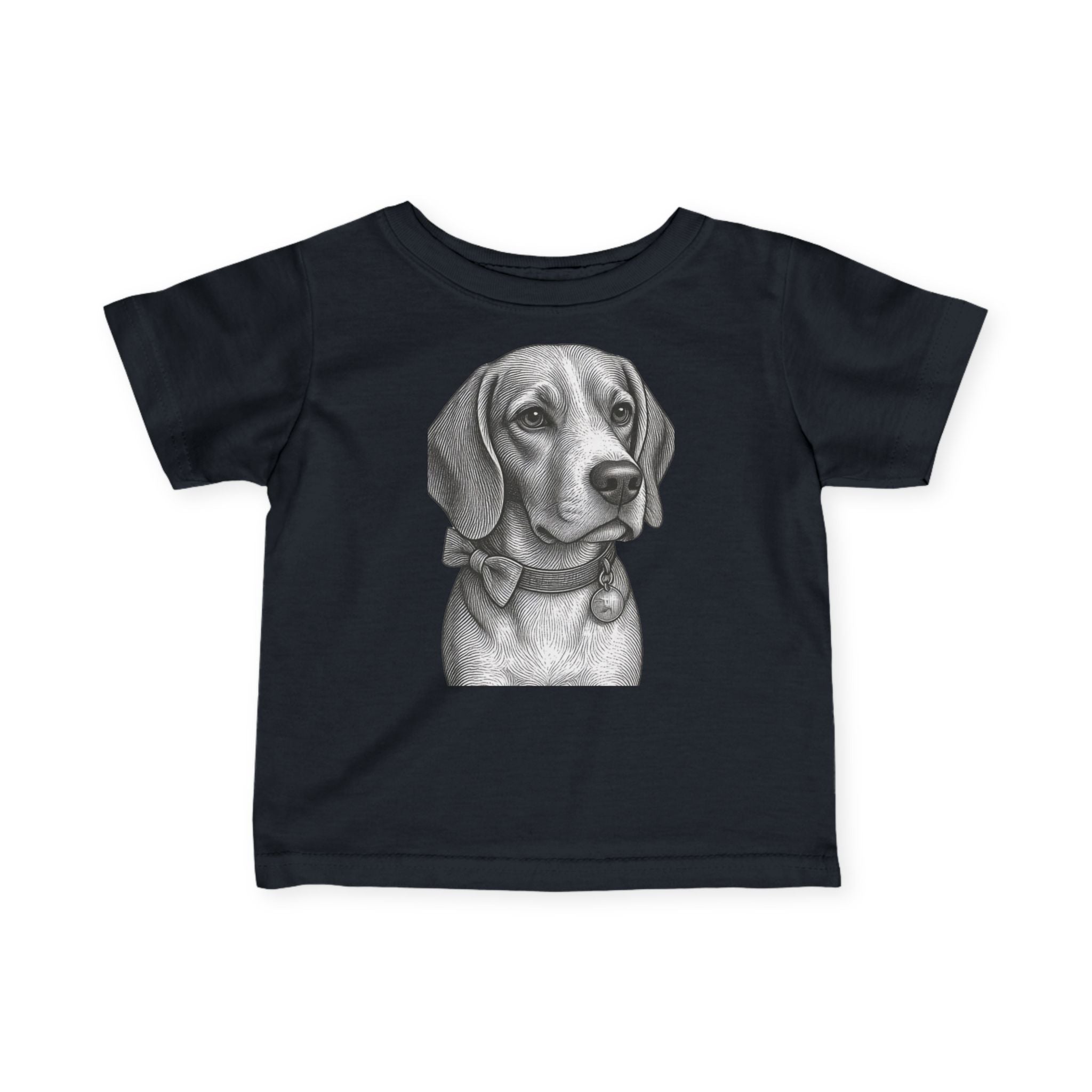 Infant Tee —  Beagle Portrait Baby T‑Shirt - Barry the Distinguished Bowtie Beagle