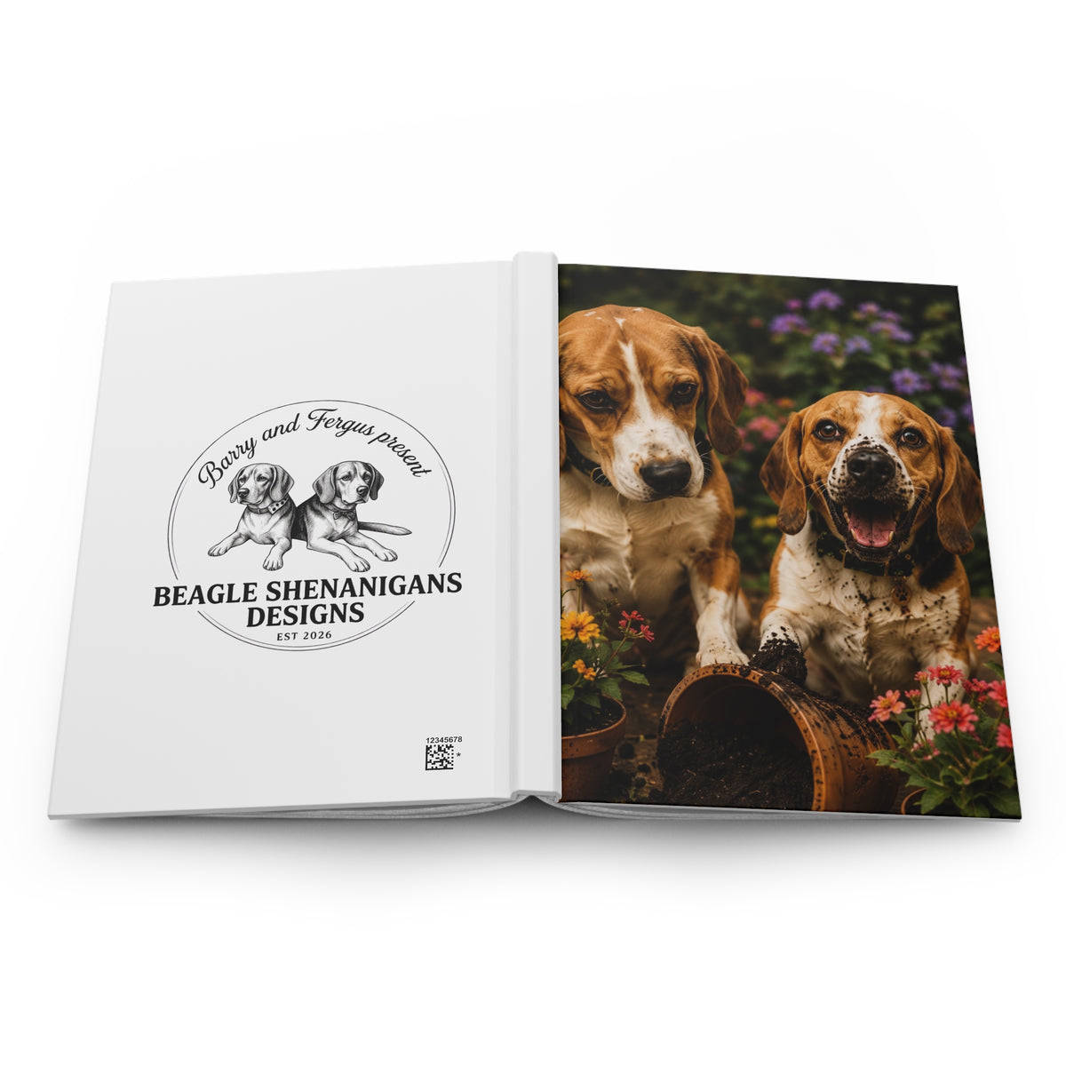 Beagle Garden Journal — Lined Hardcover Notebook (Beagle Shenanigans)