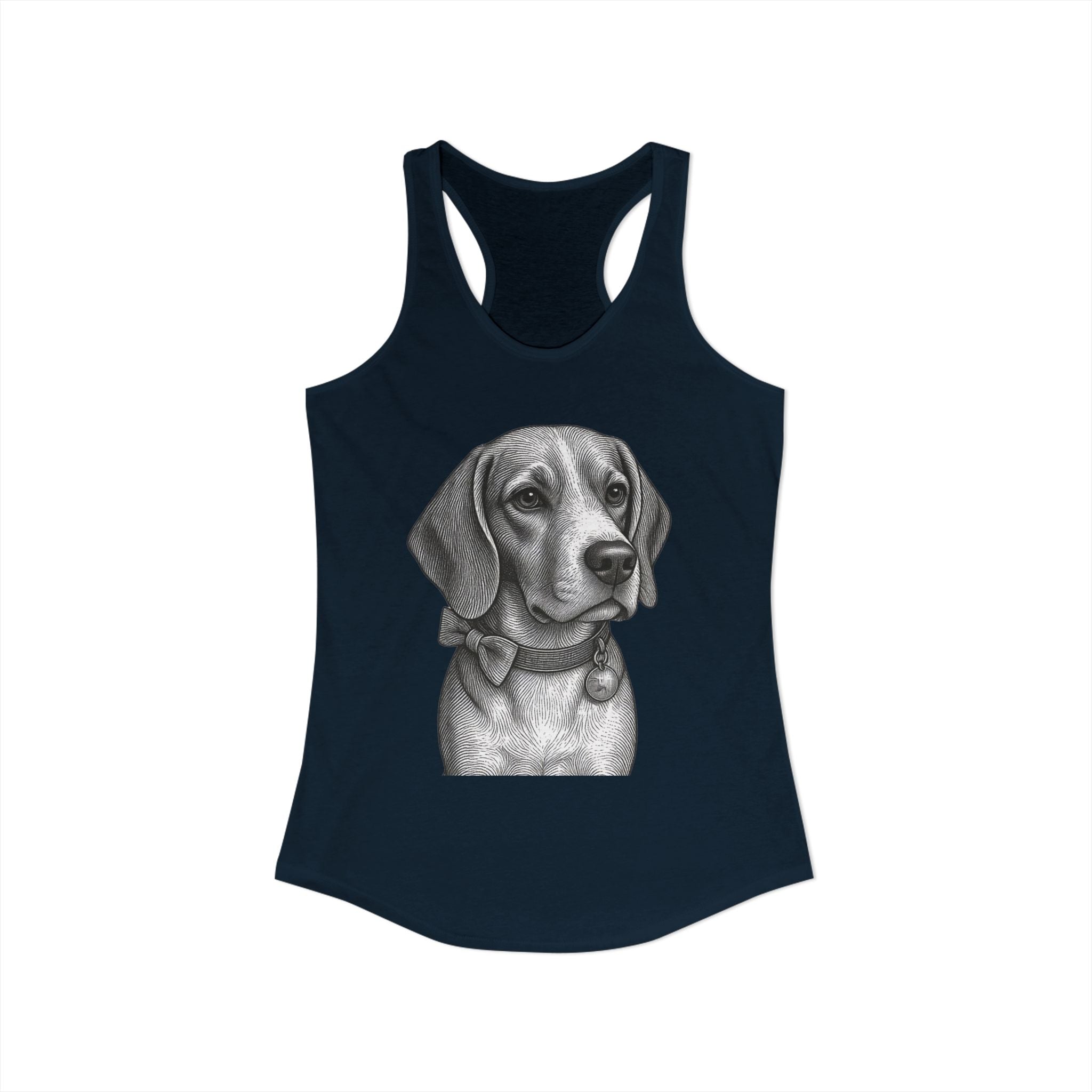 Beagle Women's Ideal Racerback Tank - Barry the Distinguished Bowtie Beagle
