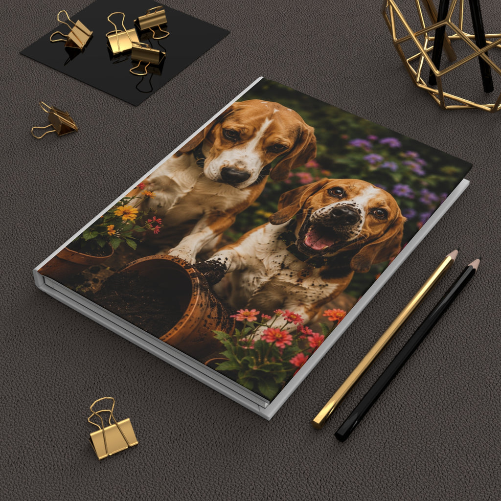 Beagle Garden Journal — Lined Hardcover Notebook (Beagle Shenanigans)