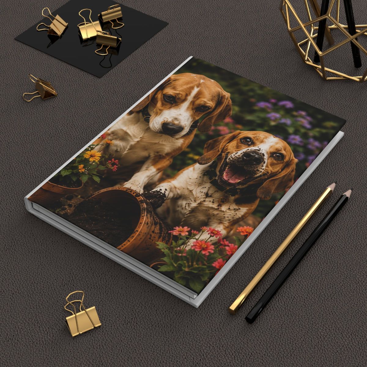 Beagle Garden Journal — Lined Hardcover Notebook (Beagle Shenanigans)