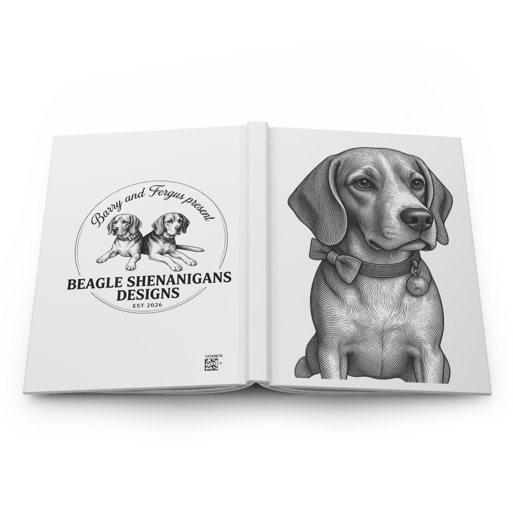 Beagle Portrait Hardcover Journal — Lined Notebook for Dog Lovers