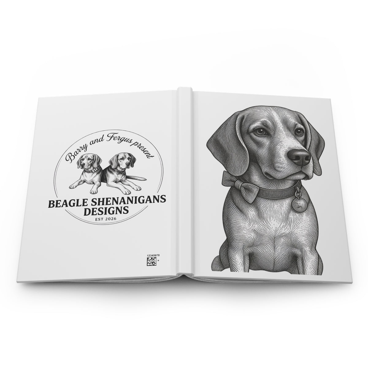 Beagle Portrait Hardcover Journal — Lined Notebook for Dog Lovers