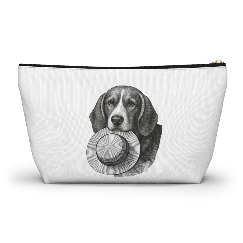 Beagle with Hat Accessory Pouch — Cosmetic & Travel Makeup Bag