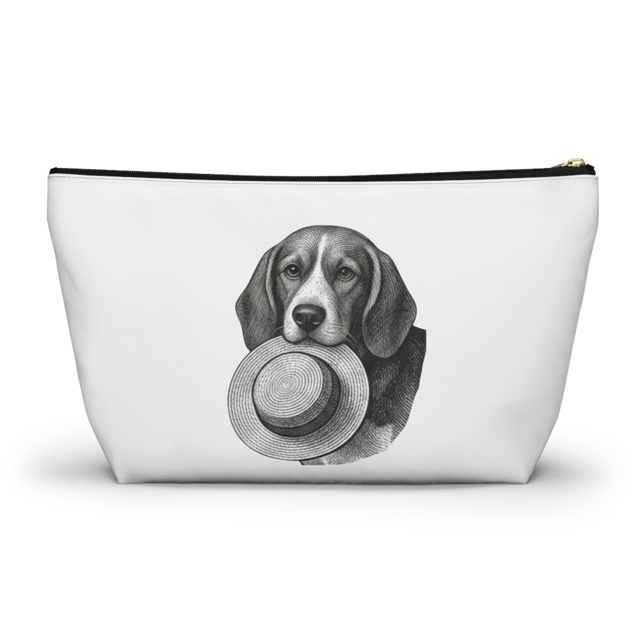 Beagle with Hat Accessory Pouch — Cosmetic & Travel Makeup Bag