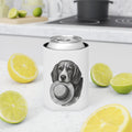 Can Cooler — Vintage Beagle Holding Straw Hat Illustration