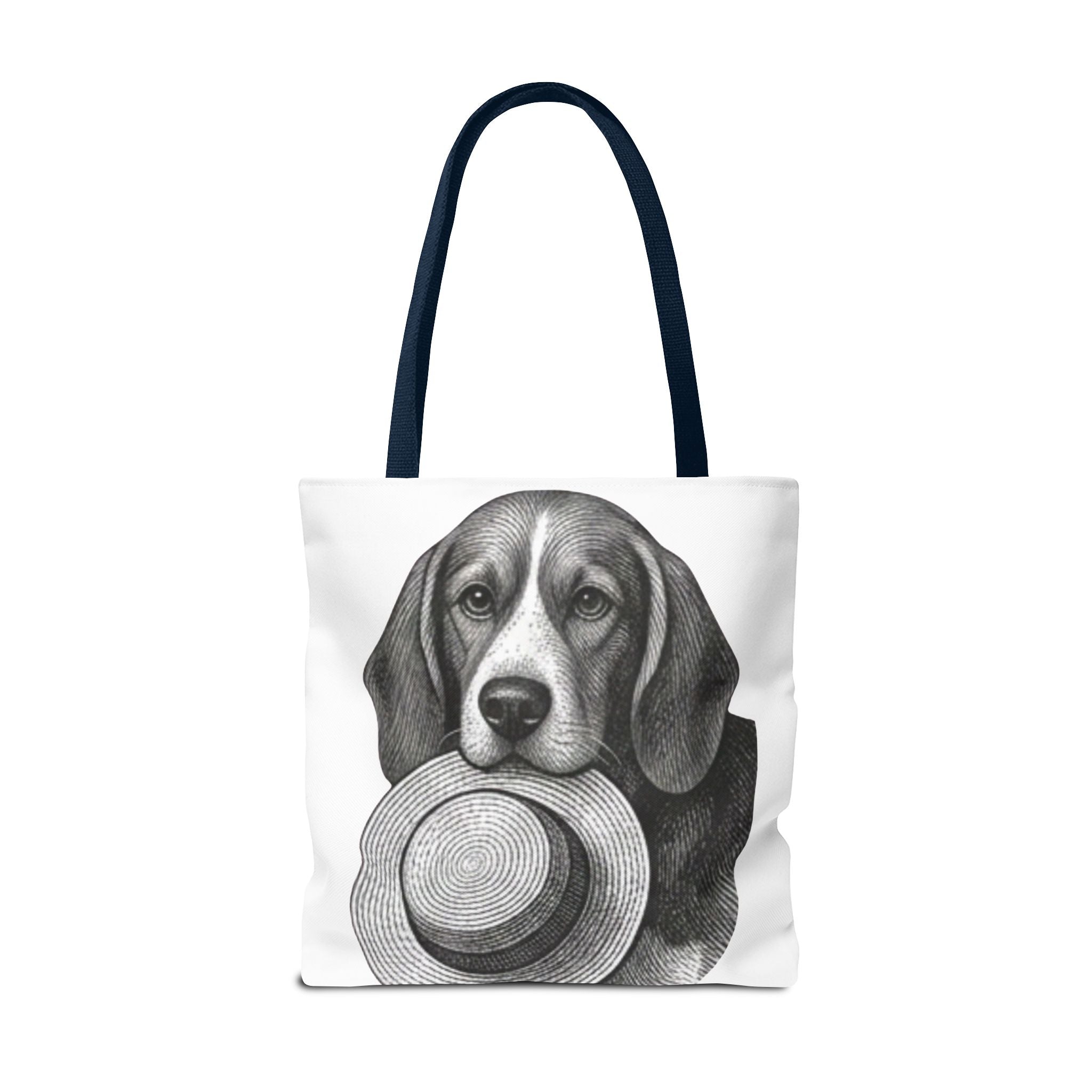 Beagle with Hat Tote Bag — Vintage Dog Illustration Canvas Tote