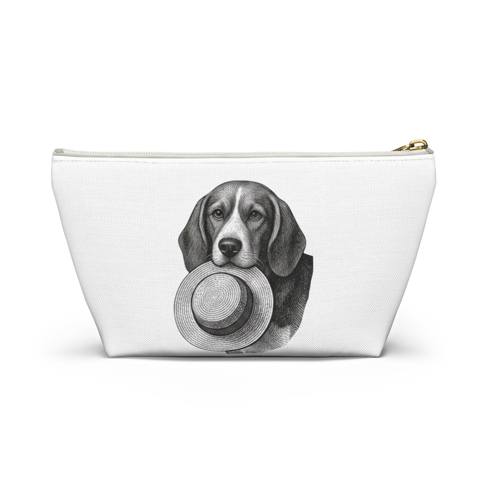 Beagle with Hat Accessory Pouch — Cosmetic & Travel Makeup Bag